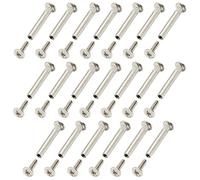 Yingcen 20 Pièces Vis de Meubles ø 5mm M5 en Acier Nickelé pour Bois éPaisseur 31-40 Mm - Connecteur pour Meuble, Armoire, Planches en Bois - Argent