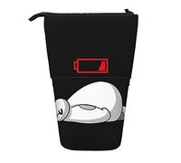 YINGD Baymax CI6 Lot de 2 trousses à crayons extensibles rétractables et mignonnes de grande capacité pour garçons et filles - Pochette légère pour l'école et le bureau, Noir , 21x10.5x5cm, Organiseur