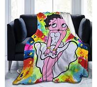 YINGD BeTty BooP Couverture ultra douce en micro polaire légère parfaite pour le lit, le voyage, le canapé, la chambre - Couverture chaude et confortable en peluche pour adultes ou enfants