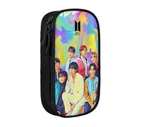 YINGD BTS Trousse à crayons Love Yourself grande capacité avec double fermeture éclair World Tour Jimin Suga V Jungkook RM Trousse à crayons Trousse de papeterie de bureau Trousse à cosmétiques Wi