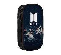 YINGD BTS Trousse à crayons Love Yourself grande capacité avec double fermeture éclair World Tour Jimin Suga V Jungkook RM Trousse à crayons Trousse de papeterie de bureau Trousse à cosmétiques Wi