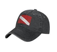 YINGD Casquette de baseball de cowboy avec drapeau de plongée et chapeau de soleil réglable décontracté et polyvalent pour homme et femme, chapeau 18, taille unique