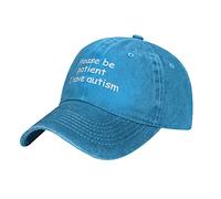 YINGD Casquette de baseball de cowboy avec inscription « Please Be Patient I Have Autism » - Réglable - Décontracté - Lavable - Pour homme et femme - Unisexe, hat209, taille unique