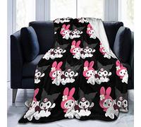 YINGD Couverture douce et chaude en micro polaire ultra douce Kuromi and My Melody - Une couverture qui peut être utilisée en toutes saisons, pour l'intérieur donc 125 cm x 100 cm