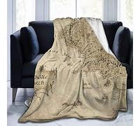 YINGD Couverture en micro-flanelle ultra douce avec carte de la Terre du Milieu du Seigneur des Anneaux pour décoration de salon et chambre à coucher 200 x 150 cm