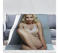 YINGD Couverture épaisse Scarlett Actrice Johansson en flanelle polaire ultra douce chaude pour canapé-lit double pour adulte 228,6 x 167,6 cm