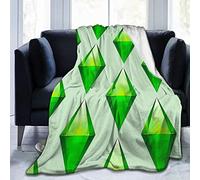 YINGD Couverture polaire The Sims Plumbob Home en flanelle douce et chaude pour lit, canapé, bureau, camping