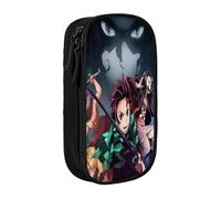 YINGD Demon Slayer Trousse à crayons pour les amateurs de livres - Pochette en tissu Oxford avec fente pour marque-page et porte-stylo (prête à offrir), multicolore, Style européen et américain, rétro
