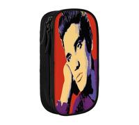 YINGD Elvis Presley Trousse à crayons avec fermeture éclair lisse et tissu léger pour enfants, adolescents, adultes, multicolore, Style européen et américain, rétro, moderne