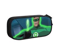 YINGD Green Lantern The Animated Series Trousse à crayons pour utilisateurs minimalistes - Profil fin avec 2 poches zippées et passants pour stylo (étanche), multicolore, Style européen et américain