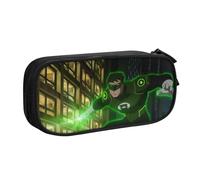 YINGD Green Lantern Trousse à crayons The Animated Series en tissu Oxford robuste avec 3 poches et passants pour stylo (prête à offrir), multicolore, Style européen et américain, rétro, moderne