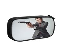 YINGD James Bond Trousse à crayons avec poche anti-RFID - Organiseur sécurisé en tissu Oxford pour cartes, stylos, espèces, multicolore, Style européen et américain, rétro, moderne