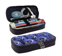 YINGD Jolie trousse à crayons Grizzy et les Lemmings en cuir marron pour fournitures scolaires et de bureau pour enfants et adolescents, Noir , 21x10.5x5cm, Organiseur de sac