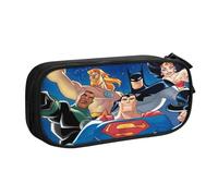 YINGD Justice League Unlimited Trousse à crayons pour les amateurs de livres - Pochette en tissu Oxford avec fente pour marque-page et porte-stylo (prête à offrir), multicolore, Style européen et