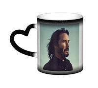YINGD Keanu Mug Reeves Tasse magique à café personnalisée - Tasses sensibles à la chaleur - 355 ml - Noir
