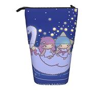 YINGD Little Twin Stars - Trousse à crayons Kiki Lala extensible et rétractable de grande capacité pour garçons et filles, pochette légère pour l'école, le bureau xz133, Noir , 21x10.5x5cm, Organiseur
