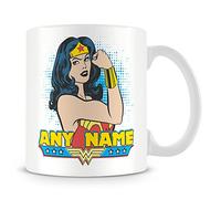 YINGD Mug personnalisable avec nom Wonder Woman Superhero Cup (personnalisable)
