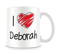 YINGD Mug personnalisé I Love Deborah - Ajouter une photo - Tasse cadeau personnalisée