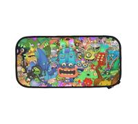 YINGD My Singing Monsters Grande trousse de rangement avec fermeture éclair pour l'école, le collège, les étudiants, le bureau