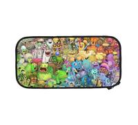 YINGD My Singing Monsters Grande trousse de rangement avec fermeture éclair pour l'école, le collège, les étudiants, le bureau, multicolore, Style européen et américain, rétro, moderne