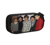 YINGD ONE Direction Trousse à crayons compacte avec fermeture éclair - Design double couche pour papeterie, fournitures d'art, rangement de cosmétiques, multicolore, Style européen et américain, rétro