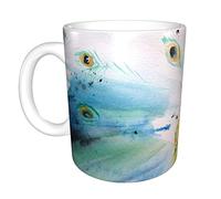 YINGD Tasse en céramique motif paon Spread Its Wings - Grande tasse à café adaptée pour la cuisine, le restaurant, le bureau, le café - Taille unique