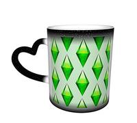 YINGD Tasse en céramique The Sims Plumbob sensible à la chaleur changeant de couleur dans le ciel
