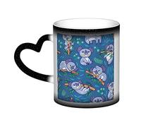 YINGD Tasse sensible à changement de chaleur, Koala amusant en eucalyptus 325 ml Tasse à café magique en céramique changeant de couleur