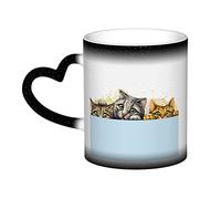YINGD Tasse sensible à changement de chaleur, motif chat mignon, tasse à café magique de 325 ml