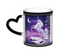 YINGD Tasse sensible à changement de chaleur, motif licorne, 325 ml, tasse à café magique en céramique qui change de couleur