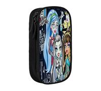 YINGD Teen Monster High Trousse à crayons pour petits appareils - Convient aux AirPods, chargeurs et stylos en tissu Oxford net (personnalisable), multicolore, Style européen et américain, rétro