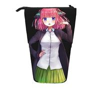 YINGD The Quintessential Quintuplets Nakano Nino Trousse à crayons extensible avec motif cacahuètes Trousse à stylos rétractable Grande capacité pour garçon et fille Pochette légère, Noir