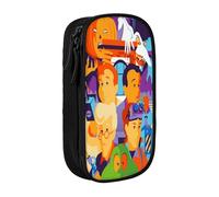 YINGD The Real Ghostbusters Trousse à crayons avec 3 compartiments en maille - Sac portable à fermeture éclair pour papeterie, bijoux, écouteurs (polyester), multicolore, Style européen et américain
