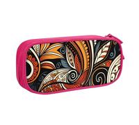 YINGD Trousse à crayons avec motif abstrait, feuilles, fleurs, rayures, multicolore, Style européen et américain, rétro, moderne