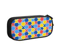 YINGD Trousse à crayons avec motif puzzle coloré pour la journée de l'autisme, multicolore, Style européen et américain, rétro, moderne