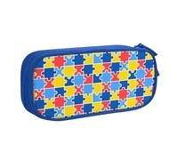 YINGD Trousse à crayons avec motif puzzle coloré pour la journée de l'autisme, multicolore, Style européen et américain, rétro, moderne