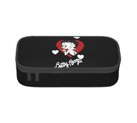 YINGD Trousse à crayons Betty Boop Anime Papeterie Sac Porte-stylo Grande capacité pour les étudiants Mignon Simple Trousse de maquillage école Unisexe Marchandises Personnage pré-, Noir , 21x10.5x5cm