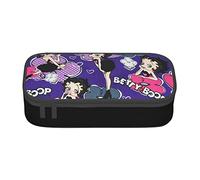 YINGD Trousse à crayons Betty Boop - Grande capacité - Fournitures de bureau - Jolie pochette de maquillage pour garçons et filles, Noir , 21x10.5x5cm, Organiseur de sac