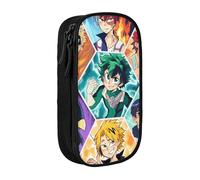 YINGD Trousse à crayons Boku no Hero - Grande capacité - Double couche - Trousse scolaire - Fournitures de bureau - Pour enfants et adultes