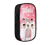 YINGD Trousse à crayons BTS Love Yourself - Grande capacité - Double fermeture éclair - World Tour Jimin Suga V Jungkook RM, multicolore, Style européen et américain, rétro, moderne
