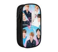YINGD Trousse à crayons BTS Love Yourself - Grande capacité - Double fermeture éclair - World Tour Jimin Suga V Jungkook RM, multicolore, Style européen et américain, rétro, moderne