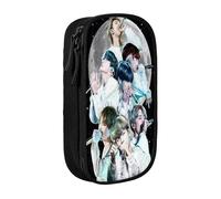 YINGD Trousse à crayons BTS Love Yourself - Grande capacité - Double fermeture éclair - World Tour Jimin Suga V Jungkook RM, multicolore, Style européen et américain, rétro, moderne