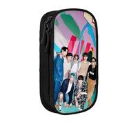 YINGD Trousse à crayons BTS Love Yourself - Grande capacité - Double fermeture éclair - World Tour Jimin Suga V Jungkook RM, multicolore, Style européen et américain, rétro, moderne