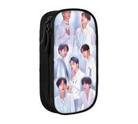 YINGD Trousse à crayons BTS Love Yourself - Grande capacité - Double fermeture éclair - World Tour Jimin Suga V Jungkook RM, multicolore, Style européen et américain, rétro, moderne