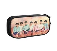 YINGD Trousse à crayons BTS Love Yourself - Grande capacité - Double fermeture éclair - World Tour Jimin Suga V Jungkook RM, multicolore, Style européen et américain, rétro, moderne