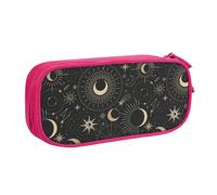 YINGD Trousse à crayons de grande capacité, motif astrologie ésotérique, lunes, étoiles, 2 compartiments