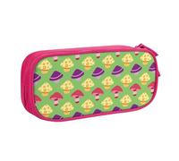 YINGD Trousse à crayons de grande capacité, motif champignons colorés, 2 compartiments