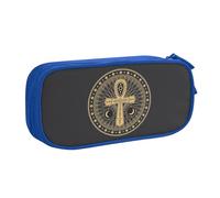 YINGD Trousse à crayons de grande capacité, motif croix égyptienne Ankh, 2 compartiments