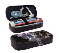 YINGD Trousse à crayons en cuir marron avec inscription « Corpse Bride Love » - Pour l'école, le bureau, les enfants, les adolescents et les adultes, Noir , 21x10.5x5cm, Organiseur de sac