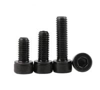 YINGDLEB Vis à tête hexagonale M7 Noire Grade 10.9 ISO7380 DIN7991 DIN912, 5 pièces, Douille hexagonale, Bouton Plat, vis à tête cylindrique(DIN912 Black M7,X45mm 5pcs)